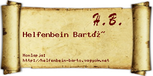 Helfenbein Bartó névjegykártya